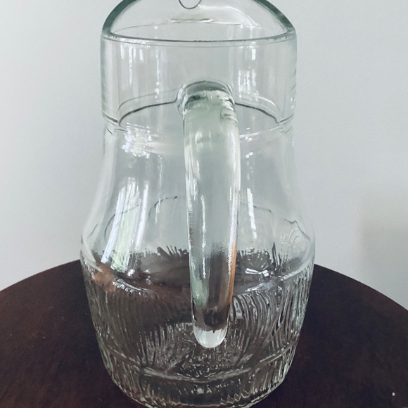 Vintage Pressed Glass Pitcher, Clear glass pitcher, 1960s retro pitcher - Picture 4 of 7